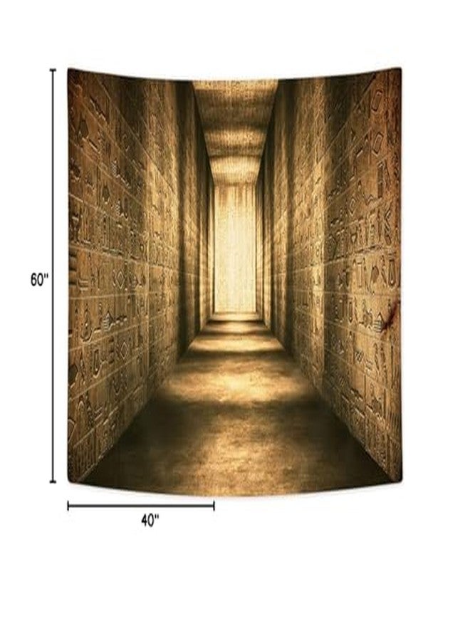 Hajmsug Golden Ancient Egyptian Tapestry, Vintage Historical Egypt Corridor Tapestry Wall Hanging Egyptian Mural Tapestries Bedroom Living Room Dorm Decor, 60x40 - Image 4
